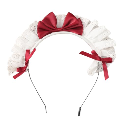 ZWTPGKRD Japanische Spitze Schleife Stirnband Dienstmädchen Requisiten Stirnband Maskeraden Kostüm Kopfbedeckung Cosplay Party formelle Veranstaltung Zubehör von ZWTPGKRD