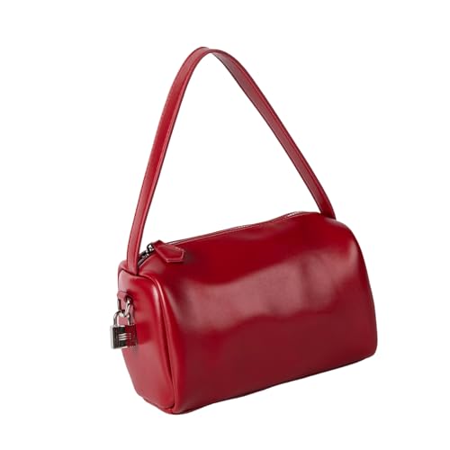 ZWTPGKRD Koreanisch inspiriertes Kissen-Design, PU-Leder, Damen-Schultertasche, lässige Büro-Handtasche mit weicher Textur für verschiedene Anlässe, rot, As shown in the picture (error 1-815cm) von ZWTPGKRD