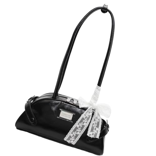 ZWTPGKRD Lässige Damen-Schultertasche aus PU-Leder, Spitze, leichte Reise-Handtasche für den täglichen Pendler, Verabredungen, Outdoor-Essential, Schwarz , As shown in the picture (error 1-1531cm) von ZWTPGKRD