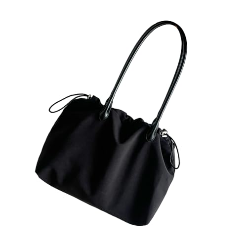 ZWTPGKRD Leichte Nylon-Umhängetasche für Damen, Unterarmtaschen mit Kordelzug-Verschluss für den täglichen Pendler oder Freizeiteinkauf, Schwarz , As shown in the picture (error 1-647cm) von ZWTPGKRD