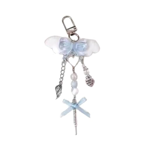 ZWTPGKRD Niedlicher Schmetterlings-Handyanhänger, stilvoller Schlüsselanhänger, Perlen, Handy-Anhänger, Handy-Schlüsselband für Damen und Mädchen, dekorative Anhänger, E, Wie beschrieben, Wie von ZWTPGKRD