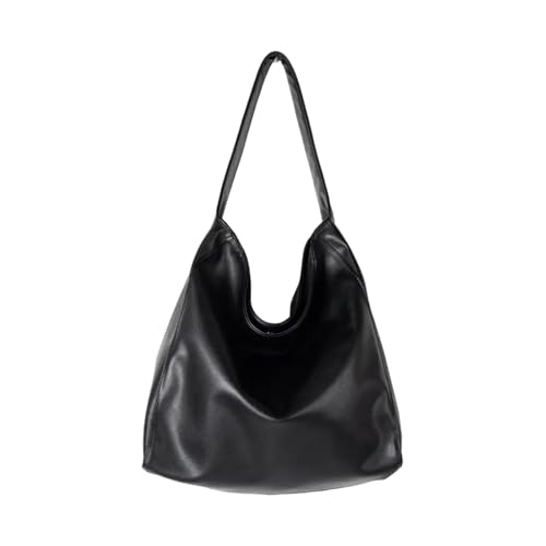 ZWTPGKRD PU-Leder-Tragetasche für Damen, lässige Hoboes-Handtaschen mit Magnetverschluss, Arbeits-Umhängetasche, Reise-Geldbörse, Pendlertasche, Schwarz , As shown in the picture (error 1-130cm) von ZWTPGKRD