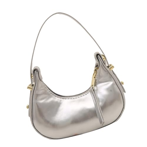 ZWTPGKRD Stylish Moon Shape Top Handle Bag With Zipper Compartments Compact Design Evening Purse Casual Handbag For Everyday Us Compact Daily Commute Evening Bag von ZWTPGKRD