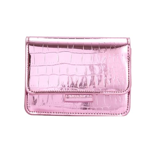 ZWTPGKRD Trendige kleine quadratische Umhängetasche mit Steinstruktur-Design, praktischer PU-Leder-Kettenriemen für Damen 2025, rose, As shown in the picture (error 1-1261cm) von ZWTPGKRD