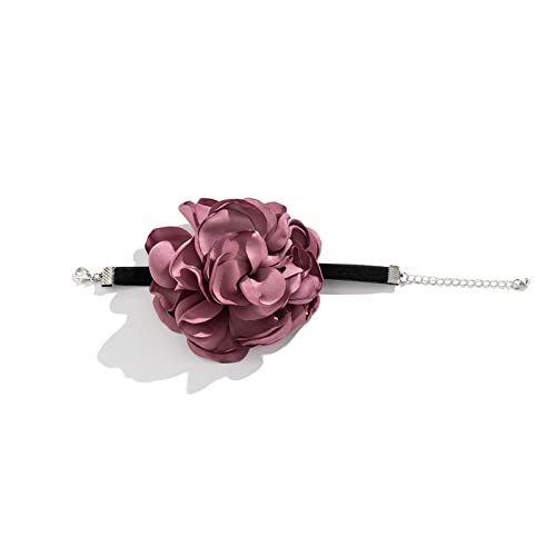 ZWTPGKRD Übertriebene Rose Blume Schlüsselbein Kette Armband für Frauen Elegant Verstellbar Choker Zubehör, Einheitsgröße, Beflockungsstoff + Satin-Stickerei, Kein Edelstein ZWTPGKRD Übertriebene Rose Blume Schlüsselbein Kette Armband für Frauen Elegant Verstellbar Choker Zubehör, Einheitsgröße, Beflockungsstoff + Satin-Stickerei, Kein Edelstein von ZWTPGKRD