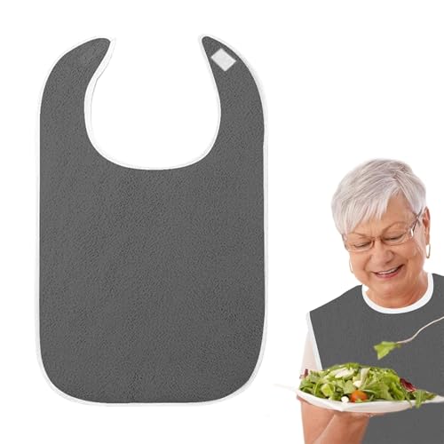Lätzchen für Erwachsene, Stück Antifouling Lätzchen für Senioren, Wiederverwendbare Schlabberlatz für Erwachsene, Kleidungsschutz, Waschbare Lätzchen für Erwachsene für Männer, Frauen(grau) von ZWWOGE