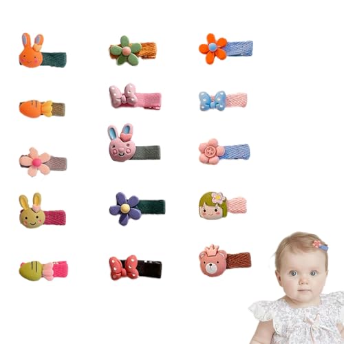 ZWWOGE 15 PCS Haarspange Baby Feines Haar,Haarspangen Kinder,Hair Clips,Haarspangen Mädchen Kleinkind,Haarspangen Haarschmuck Baby Hair Clips Soft Newborn,Haarklammer Baby Haarschleifen von ZWWOGE