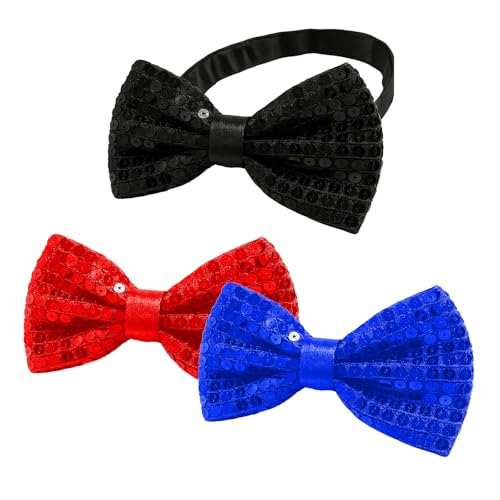 ZWWOGE 3 Stück Glitzer Fliege mit Pailletten Accessoire Disco Party Funny Fashion Glitzernde Pailletten Fliege zum Party Show Kostüm für Erwachsene Einheitsgröße,Rote fliege,Fliege Schwarz Herren ZWWOGE 3 Stück Glitzer Fliege mit Pailletten Accessoire Disco Party Funny Fashion Glitzernde Pailletten Fliege zum Party Show Kostüm für Erwachsene Einheitsgröße,Rote fliege,Fliege Schwarz Herren von ZWWOGE