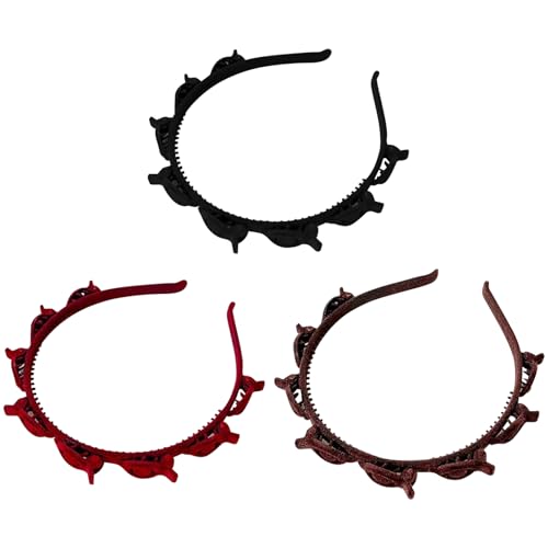 ZWWOGE 3 Stück Haarreif mit klammern,geflochtene Haarspangen,Hairstyle Hairpin,geflochtene Stirnbänder,frisurenhilfe,Haarnadeln Friseurbedarf von ZWWOGE