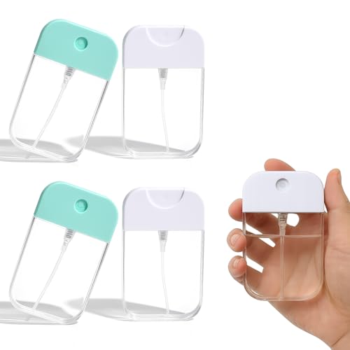 ZWWOGE 4 Stück 50ml Sprühflaschen Kleine, Wiederverwendbar Mini Feinnebel Sprühflasche, für Parfüm, Körperpflege Flüssigkeit, Kosmetik, Clean Girl Stuff von ZWWOGE