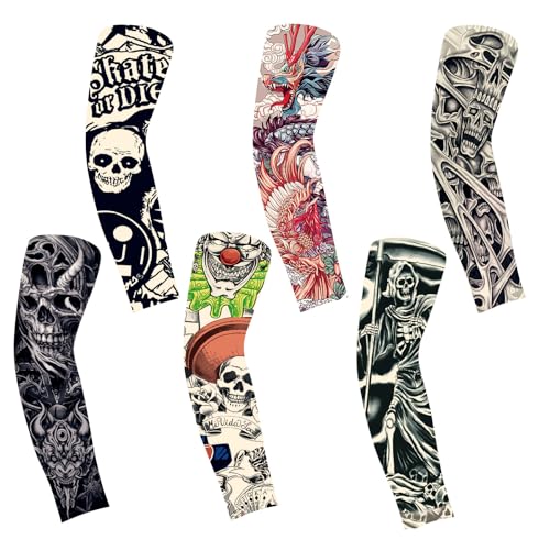 ZWWOGE 6 Stück Tattoo Ärmel Set Gefälschte Sonnencreme Armlinge,Arm Sleeve Gaming,Tattoo Ärmel für Männer Frauen Temporäre Tätowierung Tattoo Strumpf Arm für Halloween Basketball Radfahren ZWWOGE 6 Stück Tattoo Ärmel Set Gefälschte Sonnencreme Armlinge,Arm Sleeve Gaming,Tattoo Ärmel für Männer Frauen Temporäre Tätowierung Tattoo Strumpf Arm für Halloween Basketball Radfahren von ZWWOGE
