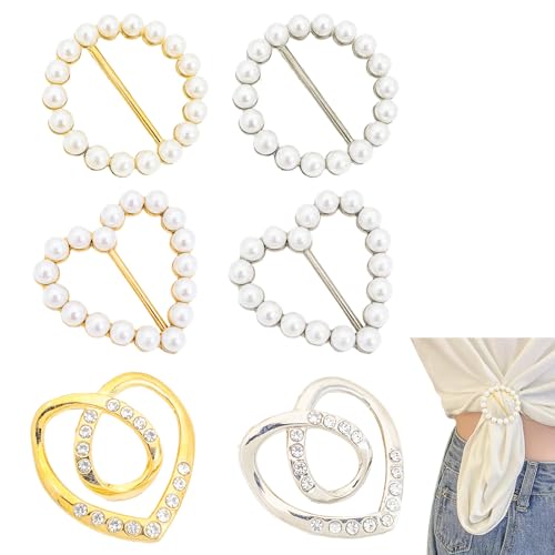 ZWWOGE 6 stück Broschen Set für Kleidung - Elegante Damen Broschen, Ausschnitt Verkleinern, Anstecknadeln, Cardigan Clips, Schleppennadel für Brautkleid, Kleider Clip, Pin Anstecker, Broschennadeln von ZWWOGE