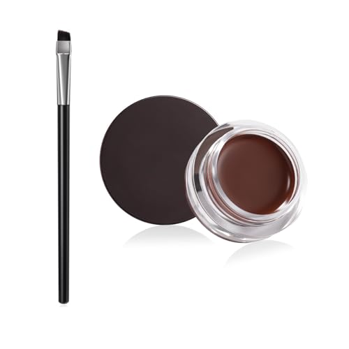 ZWWOGE Braun Gel Eyeliner, Wasserfest Langanhaltende Creme Eye Liner Gel, Hochintensive Pigmente, Wischfestes Eyeliner Makeup, Brown Eyeliner mit Eyeliner-Pinseln von ZWWOGE