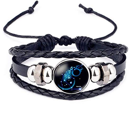 Constellation Armband Leder,Sternbilder Leder Armband, Wassermann Charme Leuchtende Armband Sternzeichen Mit Hand-Woven Verstellbares Seil Bangle Bracelets Für Männer Leuchten In Der Dunkelheit Sch Constellation Armband Leder,Sternbilder Leder Armband, Wassermann Charme Leuchtende Armband Sternzeichen Mit Hand-Woven Verstellbares Seil Bangle Bracelets Für Männer Leuchten In Der Dunkelheit Sch von ZWXDMY