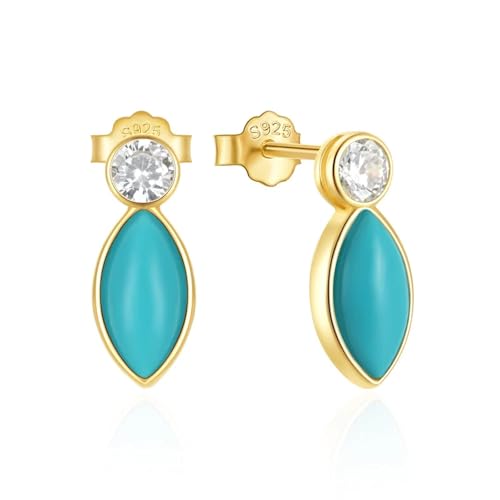 Ohrringe Ohrstecker Damenschmuck Malachit und Türkis flache Herzform Mode Damen Piercing Ohrring Party, Einstellbar, Acryl von ZXBNV