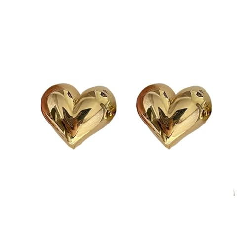 Ohrstecker, Damenschmuck, Schmuck, süß, cool, metallisch, glänzend, Herz-Ohrpiercing für Mädchen, Einstellbar, Acryl von ZXBNV