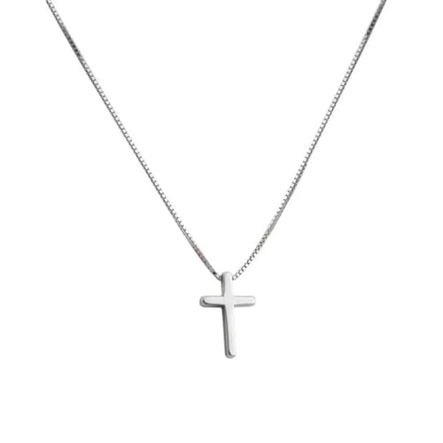 ZXBNVC 925 Damen-Halskette mit Kreuz-Anhänger, glatt, Schmuck für Hochzeit ZXBNVC 925 Damen-Halskette mit Kreuz-Anhänger, glatt, Schmuck für Hochzeit von ZXBNVC