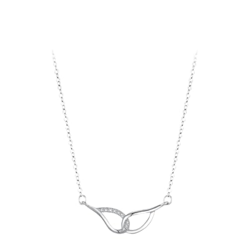 ZXBNVC 925 Eleganter Luxus-Engelsflügel-Anhänger, Halskette, glänzend, für Damen, Hochzeit, Verlobung, feiner Schmuck von ZXBNVC