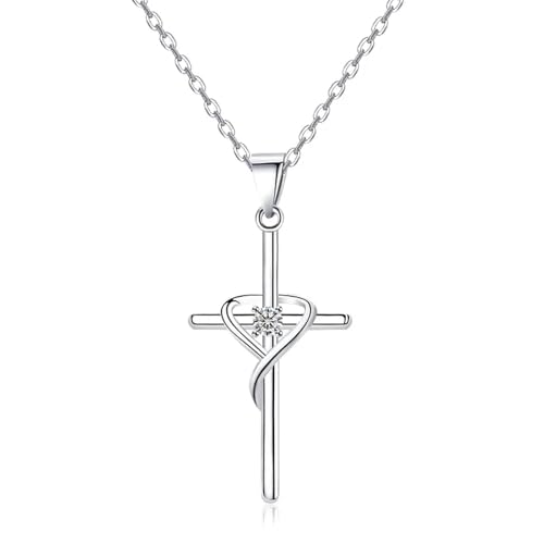 ZXBNVC 925 Halskette Kreuz Damen und Herren Schmuck Schön Vielseitig Kann Stapelbar getragen werden von ZXBNVC