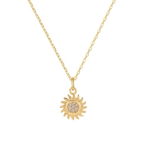 ZXBNVC 925 Halskette für Damen, Vintage-Sonnenblumen-Schmuck von ZXBNVC