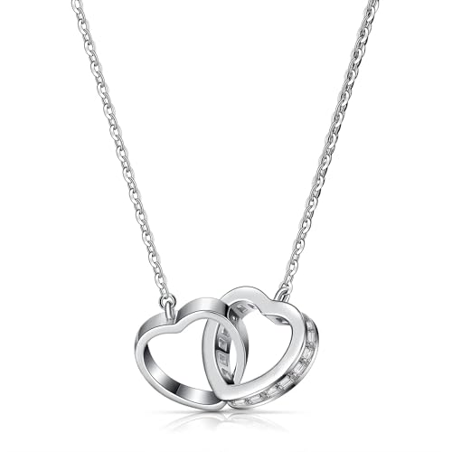 ZXBNVC 925 Halskette für Damen, zart und klein, Designer-geometrischer Herz-Anhänger, Damen-Halsband, Schmuck, Einstellbar, Zirkonia ZXBNVC 925 Halskette für Damen, zart und klein, Designer-geometrischer Herz-Anhänger, Damen-Halsband, Schmuck, Einstellbar, Zirkonia von ZXBNVC