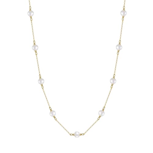 ZXBNVC 925 Halskette mit weißen Perlen, Choker, Damenschmuck, schön und vielseitig, kann zu jedem Stil getragen werden, Einstellbar, Zirkonia ZXBNVC 925 Halskette mit weißen Perlen, Choker, Damenschmuck, schön und vielseitig, kann zu jedem Stil getragen werden, Einstellbar, Zirkonia von ZXBNVC