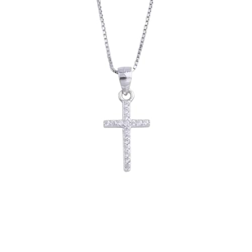 ZXBNVC 925 Klassische Mini-Kreuz-Damen-Halskette, lange Kette, Choker, Herren-Anhänger, Christus, feiner Schmuck ZXBNVC 925 Klassische Mini-Kreuz-Damen-Halskette, lange Kette, Choker, Herren-Anhänger, Christus, feiner Schmuck von ZXBNVC
