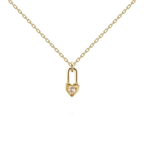 ZXBNVC 925 Süßer romantischer Herzschlüsselanhänger kurze Halskette für Damen, Hochzeits- und Partyschmuck, Einstellbar, Zirkonia von ZXBNVC