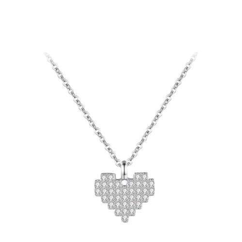 ZXBNVC 925 schillernder, transparenter Herz-Anhänger, Halskette, schlicht, luxuriös, für Damen, Hochzeit, Verlobung, Schmuck ZXBNVC 925 schillernder, transparenter Herz-Anhänger, Halskette, schlicht, luxuriös, für Damen, Hochzeit, Verlobung, Schmuck von ZXBNVC