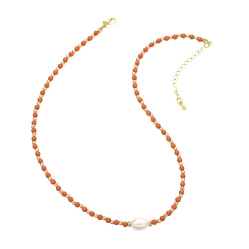 ZXBNVC Barock-Perlen-Halskette für Damen, farbenfroh, eleganter Schmuck, Einstellbar, Zirkonia von ZXBNVC