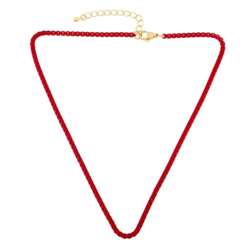 ZXBNVC Bonbonfarbene kurze Halskette für Damen, einfache Kette, Mädchen, exquisit und vielseitig, die in Schichten getragen werden kann, Einstellbar, Zirkonia von ZXBNVC