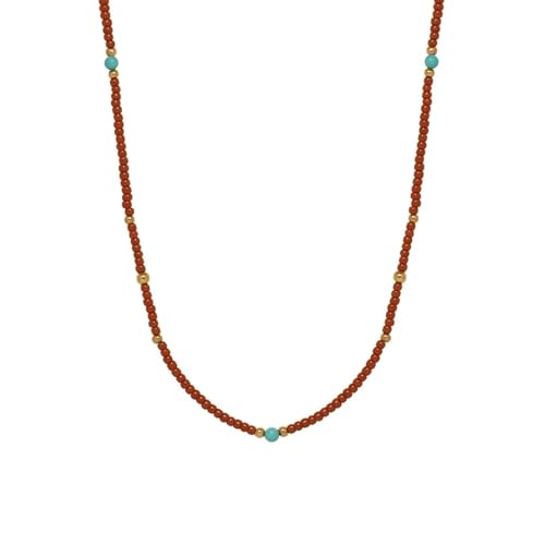 ZXBNVC Braune Vintage-Perlenkette für Damen, modisch, bunte Halskette, exquisiter Bohemian-Stil ZXBNVC Braune Vintage-Perlenkette für Damen, modisch, bunte Halskette, exquisiter Bohemian-Stil von ZXBNVC