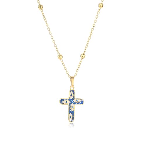 ZXBNVC Bunte Kreuz-Anhänger-Halskette, christlich für Frauen, schön und vielseitig, kann zu jedem Stil getragen werden, Einstellbar, Zirkonia ZXBNVC Bunte Kreuz-Anhänger-Halskette, christlich für Frauen, schön und vielseitig, kann zu jedem Stil getragen werden, Einstellbar, Zirkonia von ZXBNVC