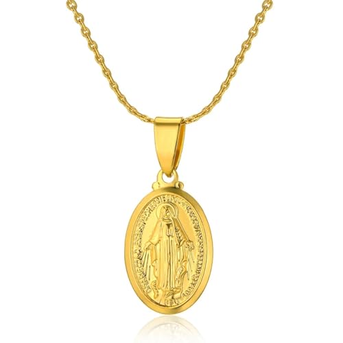 ZXBNVC Charmante Halskette mit Jungfrau Maria-Anhänger für Damen/Herren, klobige Kette, Schmuckzubehör, Halskette ZXBNVC Charmante Halskette mit Jungfrau Maria-Anhänger für Damen/Herren, klobige Kette, Schmuckzubehör, Halskette von ZXBNVC