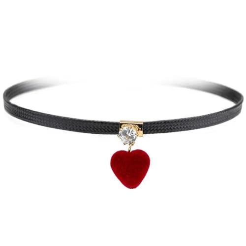 ZXBNVC Choker-Halskette für Damen, Teenager, Mädchen, mit Nieten, Herz, Kreuz, Rock, Modeschmuck, Einstellbar, Zirkonia von ZXBNVC