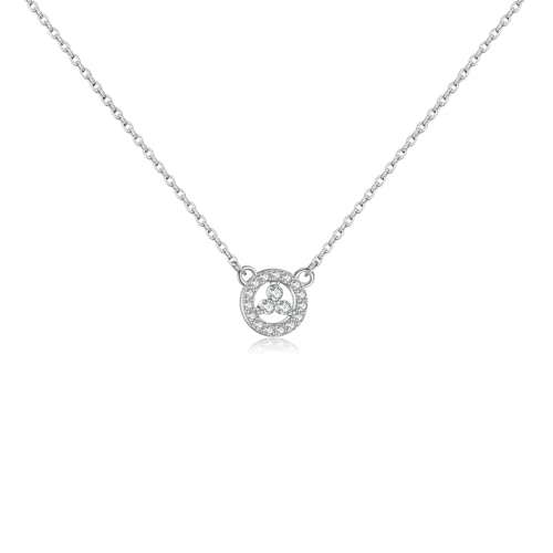 ZXBNVC Damen-Halskette 925 Blau Rund Premium Design Exquisit Mode Luxus Party Schmuck, Einstellbar, Zirkonia von ZXBNVC