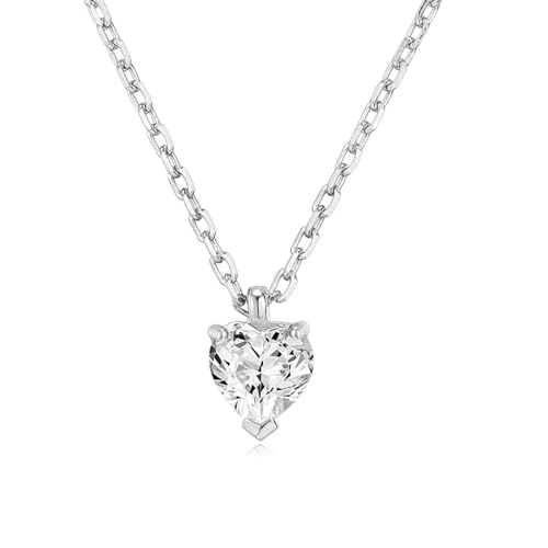 ZXBNVC Damen-Halskette mit Anhänger, herzförmig, Hochzeitsschmuck, Modeschmuck für den täglichen Gebrauch, Einstellbar, Zirkonia von ZXBNVC