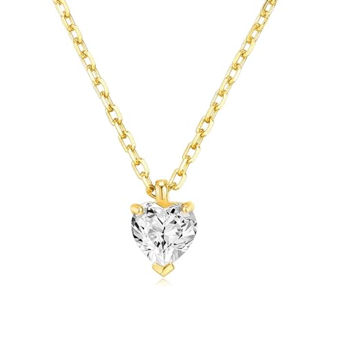 ZXBNVC Damen-Halskette mit Anhänger, herzförmig, Hochzeitsschmuck, Modeschmuck für den täglichen Gebrauch, Einstellbar, Zirkonia von ZXBNVC