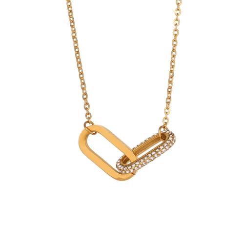 ZXBNVC Damen-Halskette mit Büroklammern, Grün und Rosa, Party-Schmuck, Einstellbar, Zirkonia ZXBNVC Damen-Halskette mit Büroklammern, Grün und Rosa, Party-Schmuck, Einstellbar, Zirkonia von ZXBNVC