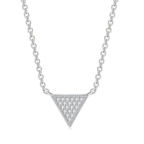 ZXBNVC Damen-Halskette mit Dreieck-Anhänger, glänzend, ästhetisch, modisch, Einstellbar, Zirkonia ZXBNVC Damen-Halskette mit Dreieck-Anhänger, glänzend, ästhetisch, modisch, Einstellbar, Zirkonia von ZXBNVC