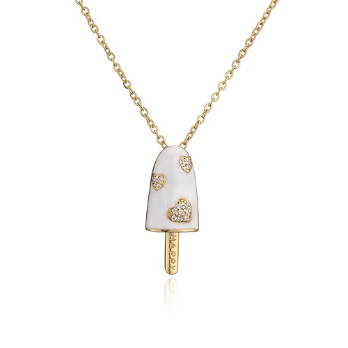 ZXBNVC Damen-Halskette mit Eiscreme-Anhänger, farbenfroher Schmuck, kann zusammen getragen werden, schön, vielseitig, Einstellbar, Zirkonia von ZXBNVC