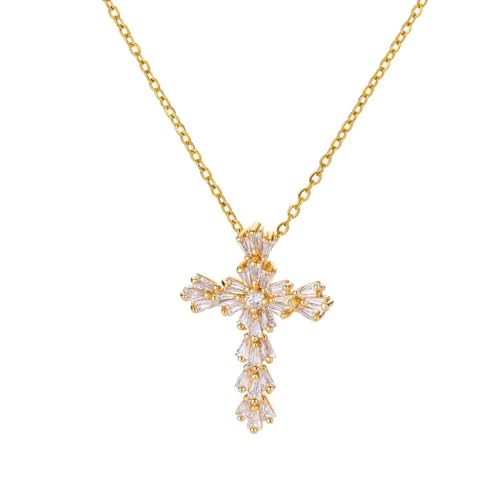 ZXBNVC Damen-Halskette mit Kreuz-Anhänger, beliebter Gothic-Schmuck, Einstellbar, Zirkonia ZXBNVC Damen-Halskette mit Kreuz-Anhänger, beliebter Gothic-Schmuck, Einstellbar, Zirkonia von ZXBNVC