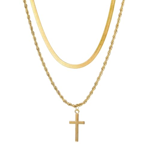 ZXBNVC Damen-Halskette mit Kreuz-Anhänger, modisch, schlicht, 2 Stück ZXBNVC Damen-Halskette mit Kreuz-Anhänger, modisch, schlicht, 2 Stück von ZXBNVC