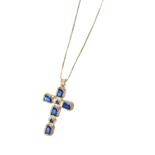 ZXBNVC Damen-Halskette mit Kreuzanhänger, mehrfarbig, luxuriös, schön und vielseitig, kann zu jedem Stil getragen werden, Einstellbar, Zirkonia von ZXBNVC