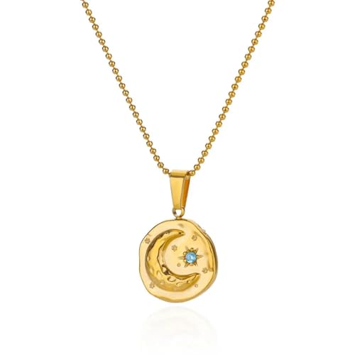 ZXBNVC Damen-Halskette mit blauem Stern und Mond, Hochzeitsschmuck, kann vielseitig getragen werden ZXBNVC Damen-Halskette mit blauem Stern und Mond, Hochzeitsschmuck, kann vielseitig getragen werden von ZXBNVC