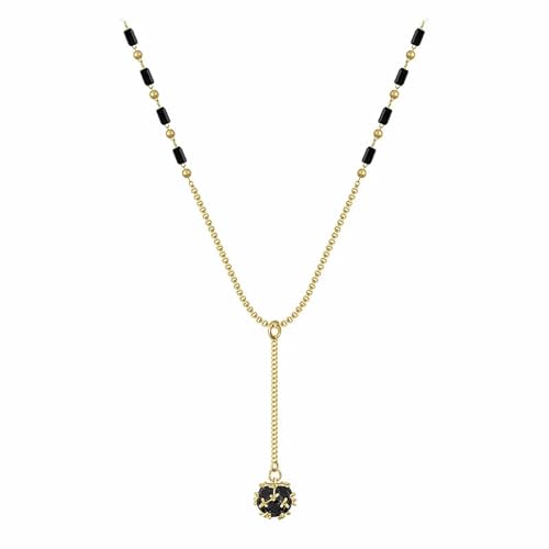 ZXBNVC Damenschmuck, schwarze Kugel-Anhänger, Halskette, Party, luxuriös, Mädchen-Accessoire, Mode für den täglichen Gebrauch von ZXBNVC