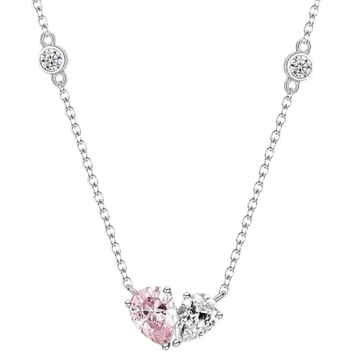 ZXBNVC Designer-Halskette mit doppeltem Herz-Anhänger für Damen, niedliches romantisches Date-Accessoire, Choker, Modeschmuck, Einstellbar, Zirkonia ZXBNVC Designer-Halskette mit doppeltem Herz-Anhänger für Damen, niedliches romantisches Date-Accessoire, Choker, Modeschmuck, Einstellbar, Zirkonia von ZXBNVC