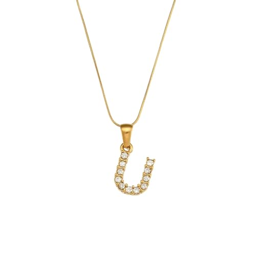 ZXBNVC Dünne Schlangenkette, Buchstaben-Halskette, elegant, für Damen, modisch, geeignet für den täglichen Gebrauch, Einstellbar, Zirkonia ZXBNVC Dünne Schlangenkette, Buchstaben-Halskette, elegant, für Damen, modisch, geeignet für den täglichen Gebrauch, Einstellbar, Zirkonia von ZXBNVC