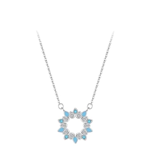 ZXBNVC Elegante Halskette mit Sonnenblumen-Anhänger, 925, glänzend, für Damen und Mädchen ZXBNVC Elegante Halskette mit Sonnenblumen-Anhänger, 925, glänzend, für Damen und Mädchen von ZXBNVC