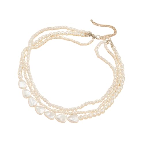 ZXBNVC Elegante Perlen-Halskette, Vintage-Stil, mehrschichtig, für Damen, Modeschmuck, Hochzeitsschmuck von ZXBNVC